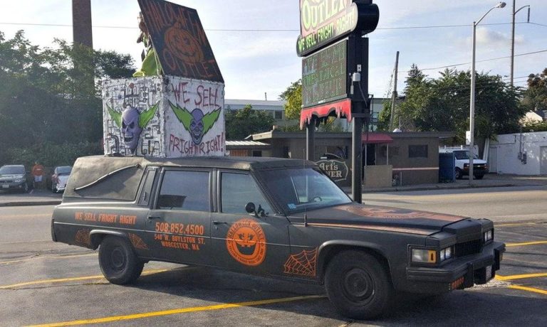 1978 Cadillac Hearse Halloween Outlets jack in the Box Hearse by Distortions Unlimited
