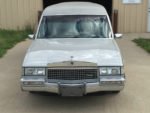 Fleetwood Chrome 1989 Silver Cadillac Fleetwood Hearse by S S with Retractable Table in the Back